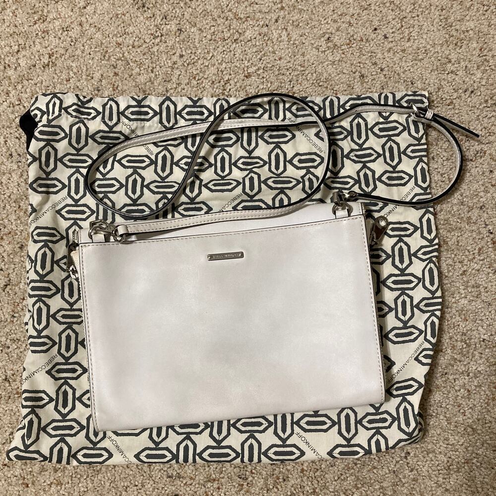 Rebecca Minkoff white leather square shoulder bag